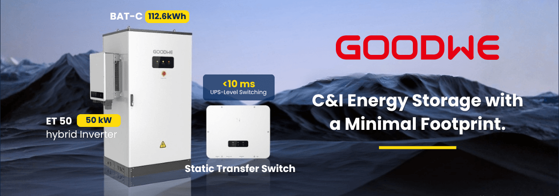 GoodWe BAT-C 112.6kWh Paired with GoodWe ET hybrid inverters, Static Transfer Switch (STS) 
